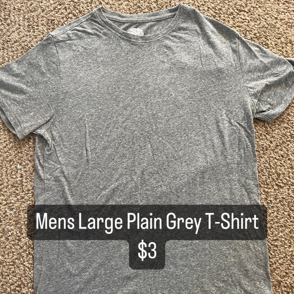 Mens Plain Grey T-shirt